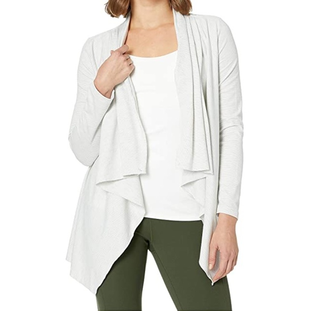 Manduka Heathered Gray Breathe Drape Cardigan XS